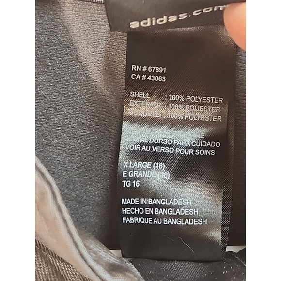 Adidas zip up track Jacket girls size X-L (16) Grey/pink - Picture 5 of 8